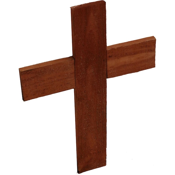 20W X 36H X 3/4D Vintage Farmhouse Cross, Barnwood Decor Collection, Salvage Red